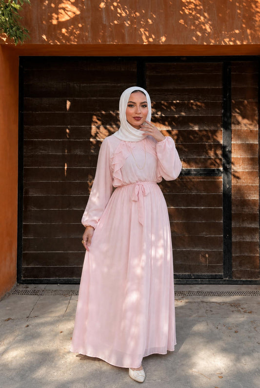 DIYALA Crystal Chiffon Dress