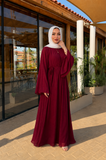 DIYALA Pleated Chiffon Dress