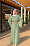 DIYALA Pleated Chiffon Dress